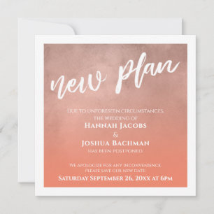 Carte de nouveau plan de mariage reporté Salmon Om