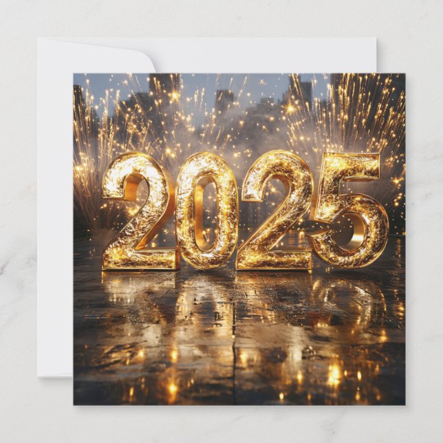 Carte de Nouvel An Sparkling Gold 2025 (Devant)