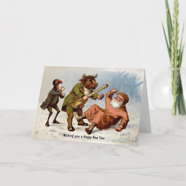 Carte de Nouvel An vintage Odd Happy (Devant)