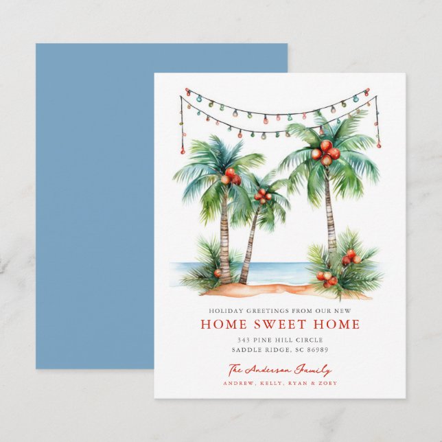 Carte de nouvelle maison de vacances Tropical (Devant / Derrière)