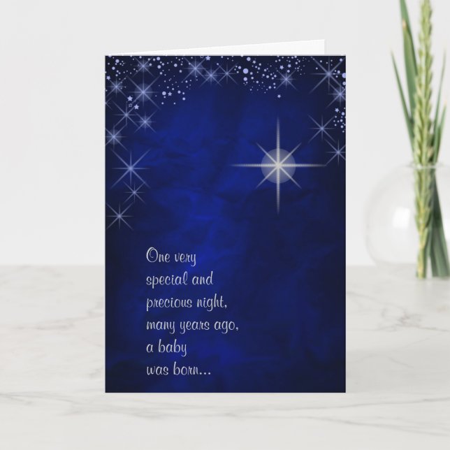 Carte de nuit de Noël Blue Starry First Christmas (Devant)