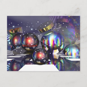 Carte de nuit de Noël enneigée