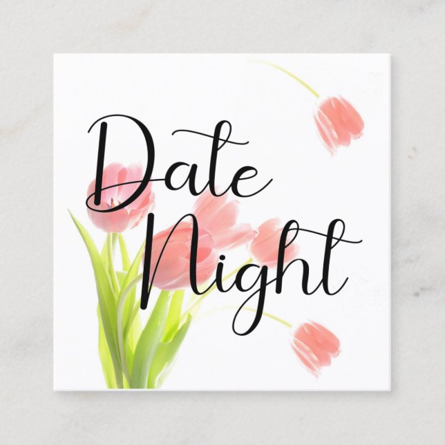 Carte de nuit Soft Pink Tulips (Devant)