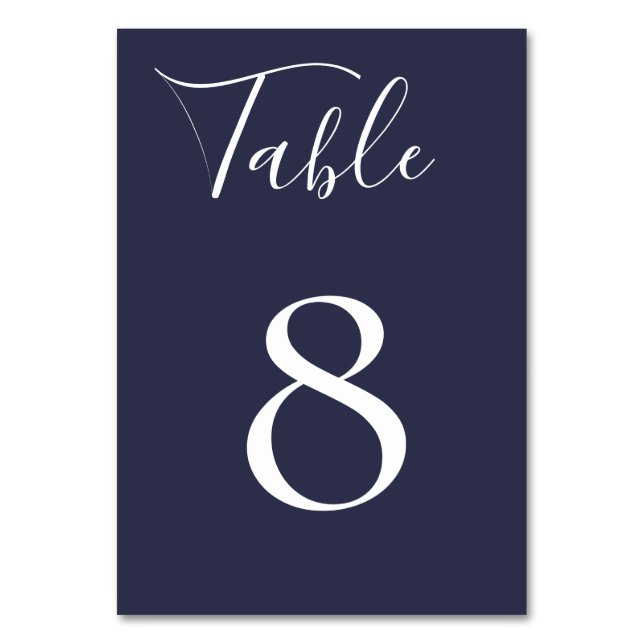 Carte de numéro de la table bleue de la marine (Par défaut)