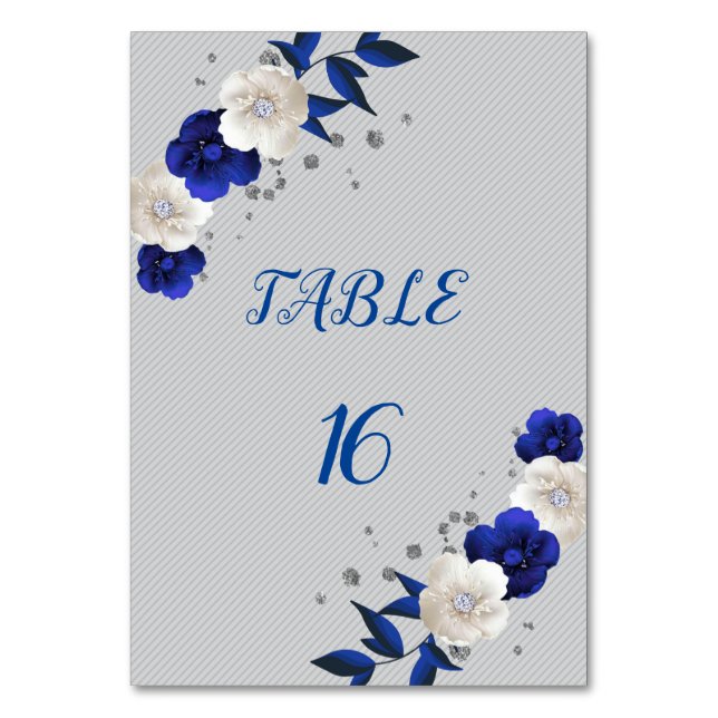 carte de numéro de la table bleue royale (Par défaut)