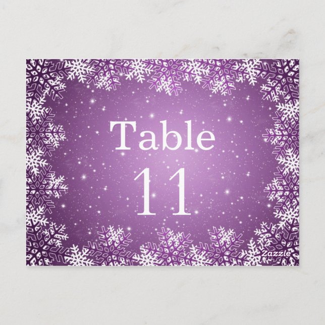 Carte de numéro de la table du mariage blanc viole (Dos)