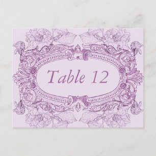 Carte de numéro de table Antique Frame Lilac
