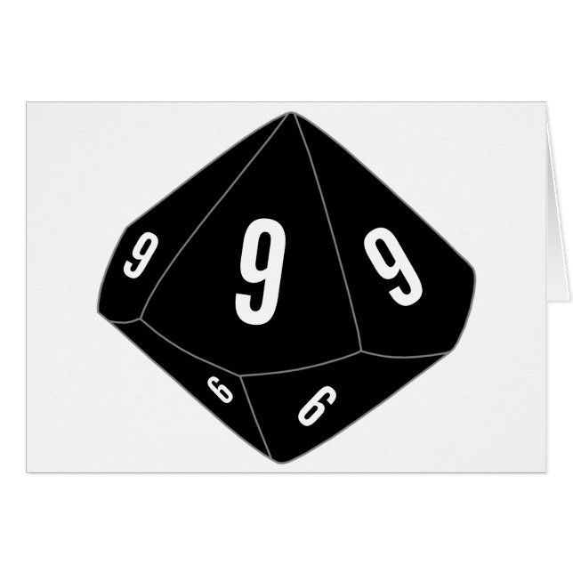Carte de numéro de table Black D10 (Devant horizontal)