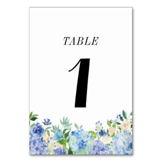 Carte de numéro de table Blue Hydrangea - Table On