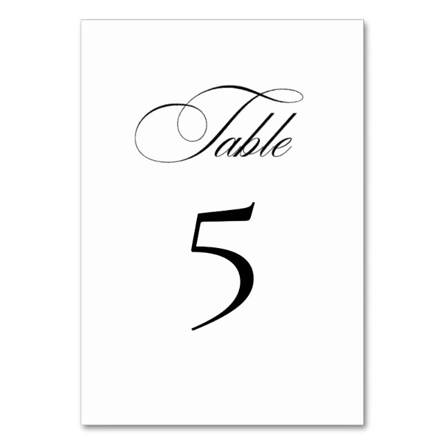 Carte de numéro de table classique (Par défaut)