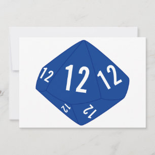 Carte de numéro de table D10 (contour bleu foncé)