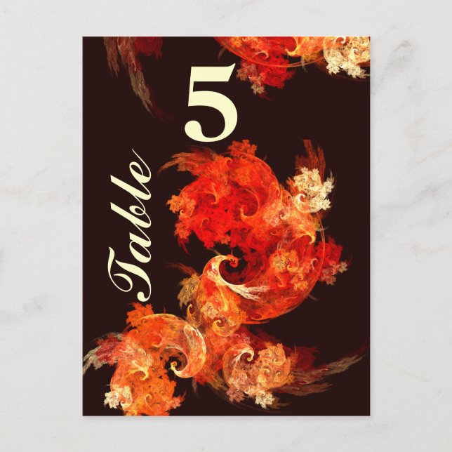 Carte de numéro de table Dancing Firebirds (Devant)