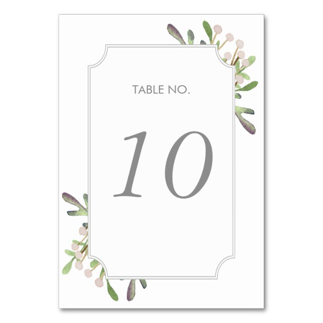Carte de numéro de table d'aquarelle élégante (Par défaut)