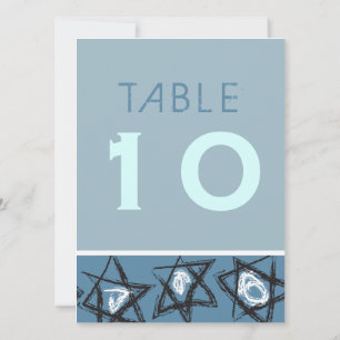 Carte de numéro de table de Bat mitzvah de barre d