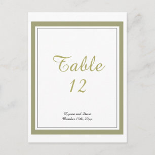 Carte de numéro de table de bordure or
