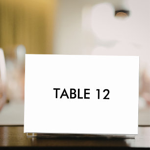 Carte de numéro de table de célébration horizontal