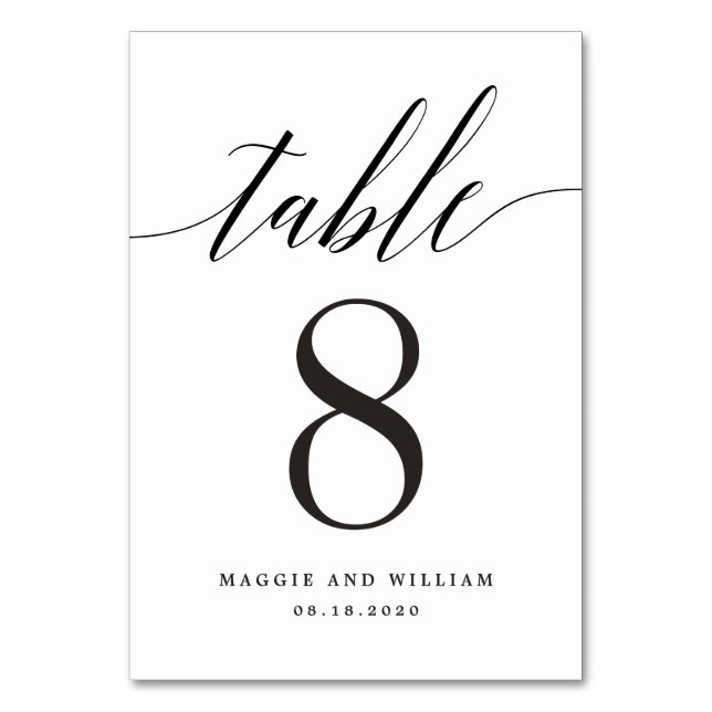 Carte de numéro de table de couleur modifiable de  (Par défaut)