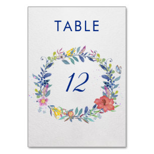 Carte de numéro de table de couronne de jardin enc