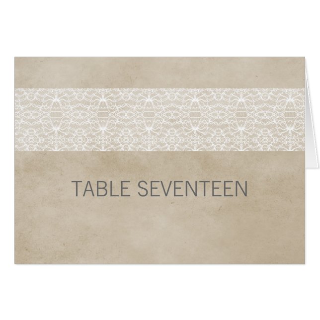 Carte de numéro de table de dentelle ivoirique (Devant horizontal)