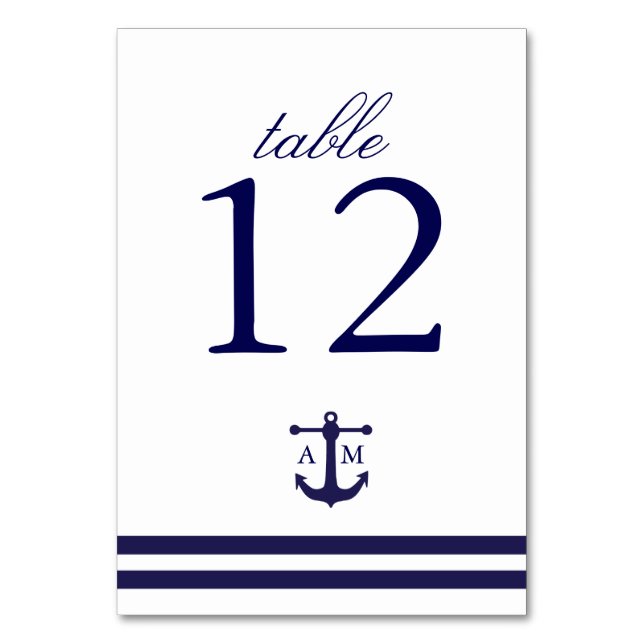 Carte de numéro de table de la marine nautique (Par défaut)
