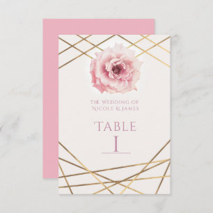Carte de numéro de table de la partie Glam Floral 