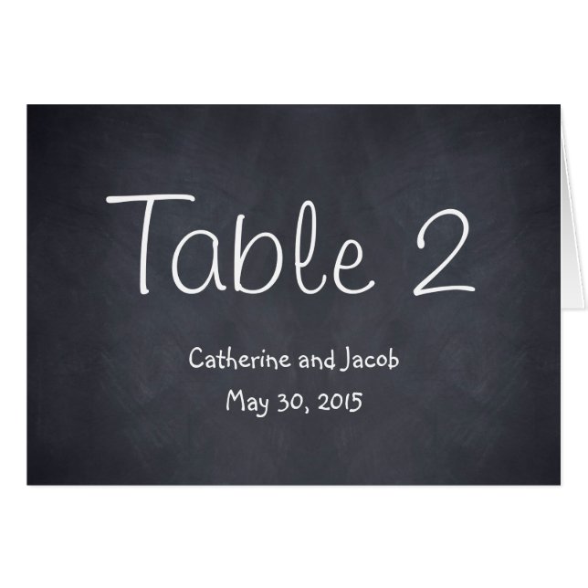 Carte de numéro de table de la recherche de tablea (Devant Horizontal)