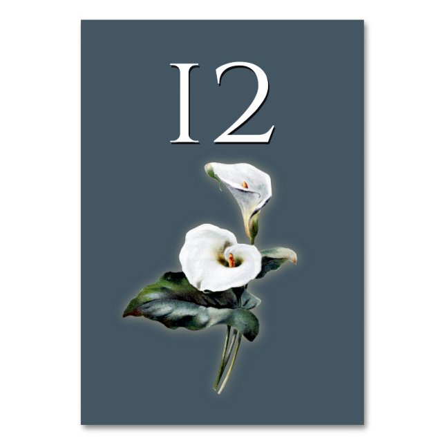Carte de numéro de table de mariage aux lys calla  (Par défaut)