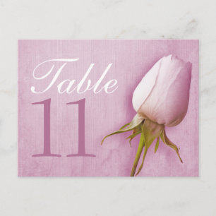 Carte de numéro de table de mariage avec bourgeon