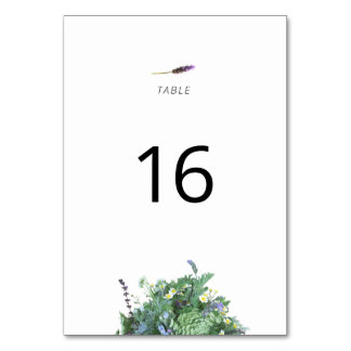 Carte de numéro de table de mariage botanique