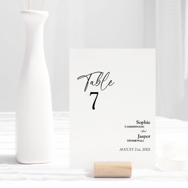 Carte de numéro de table de Mariage classique mode (Créateur téléchargé)
