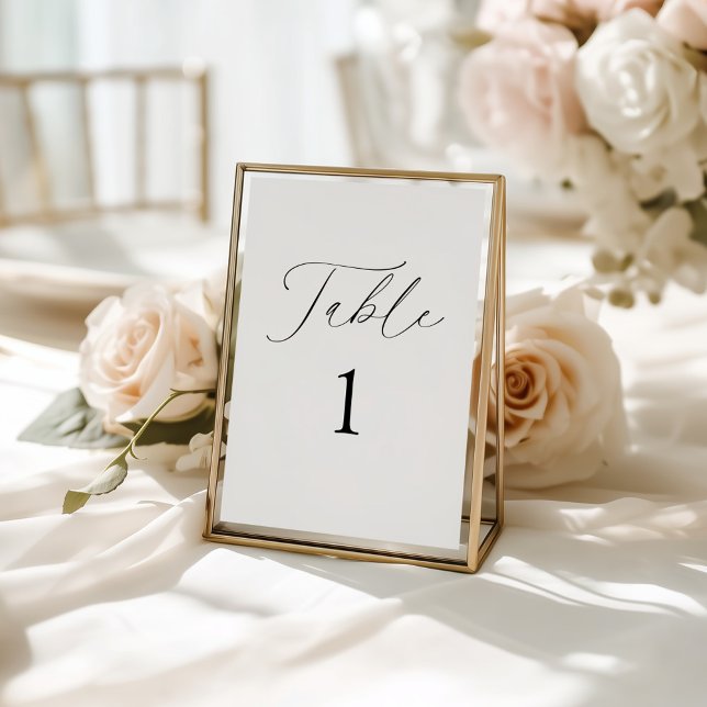 Carte de numéro de table de Mariage de script élég (Créateur téléchargé)