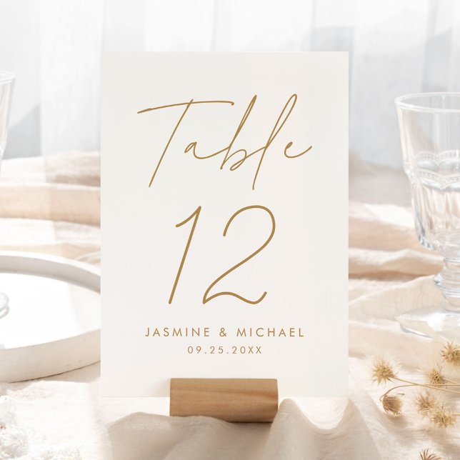 Carte de numéro de table de mariage en écriture do (Créateur téléchargé)