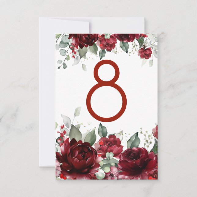 Carte de Numéro de Table de Mariage Épiphanie Pivo (Devant)