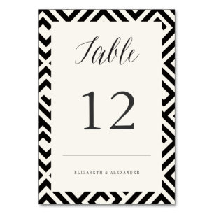 Carte de numéro de table de Mariage géométrique de