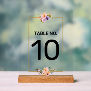 Carte de numéro de table de mariage Gold Elegant