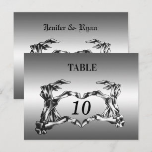 Carte de numéro de table de mariage Halloween