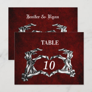 Carte de numéro de table de mariage Halloween