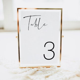 Carte de numéro de table de mariage minimaliste mo