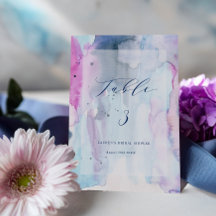 Carte de numéro de table de mariage printanier de