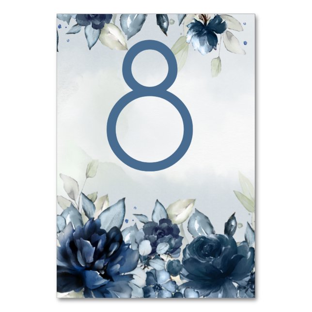 Carte de numéro de table de Mariage Rose en cascad (Dos)