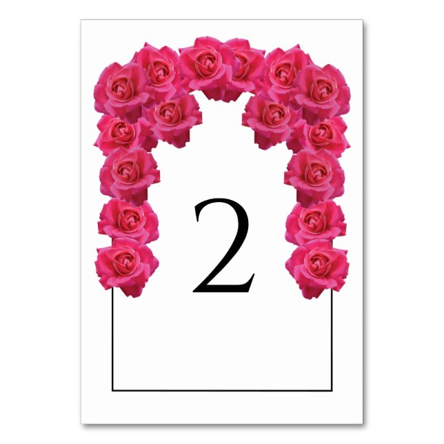 Carte de numéro de table de Mariage rose Roses (Par défaut)