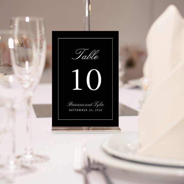 Carte de numéro de table de mariage simple et élég (Créateur téléchargé)