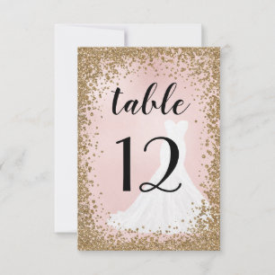 Carte de numéro de table de robe de mariée de Part