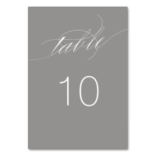 Carte de numéro de table de script élégant