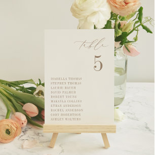 Carte de numéro de table de siège OASIS Taupe