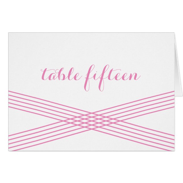 Carte de numéro de table Déco moderne rose (Devant horizontal)