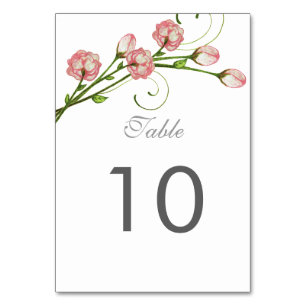 Carte de numéro de table des Roses de jardin
