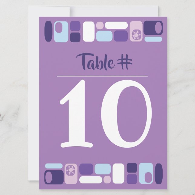 Carte de numéro de table du Bat mitzvah SO MOD (Devant)