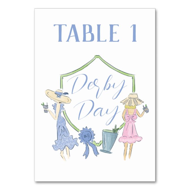 Carte de numéro de table du Kentucky Derby Party (Par défaut)