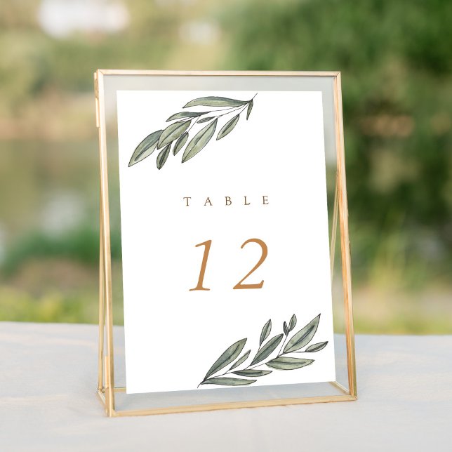 Carte de numéro de table du Mariage À feuillage pe (Créateur téléchargé)